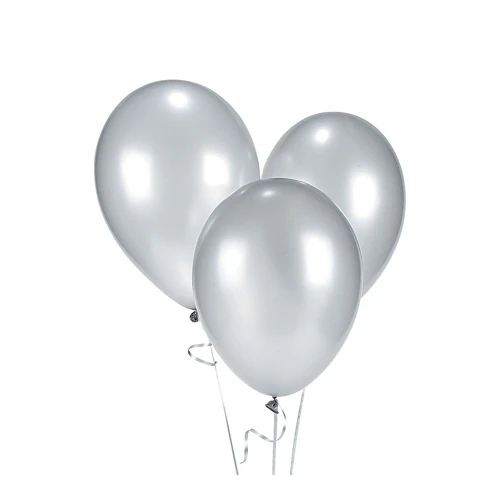 Globo r9 metal plateado matte látex 25un
