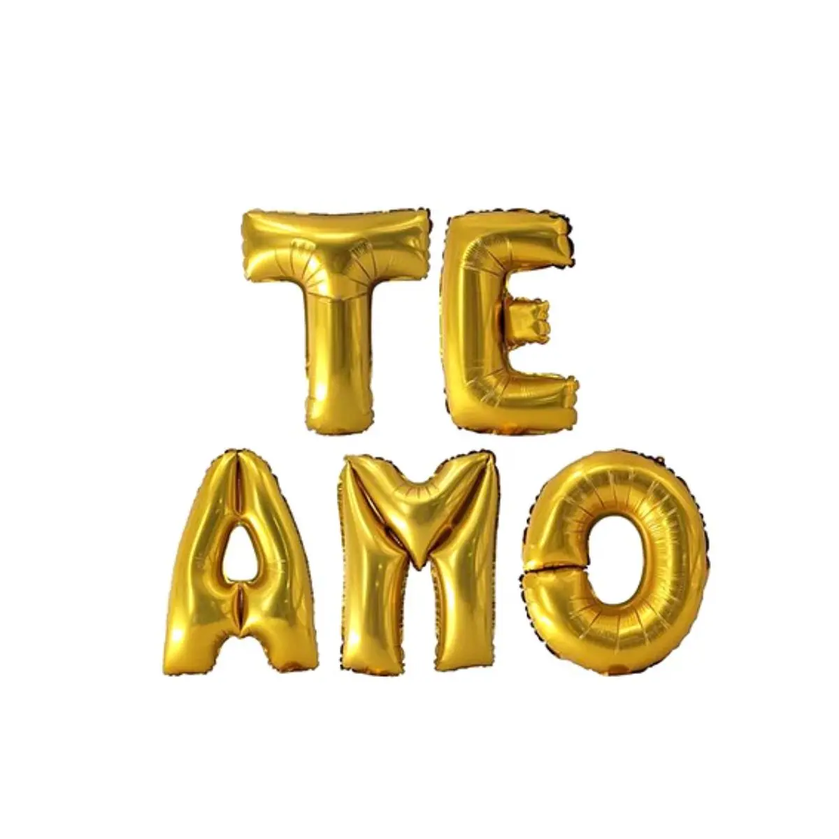 Globo te amo metalizado dorado 16" un