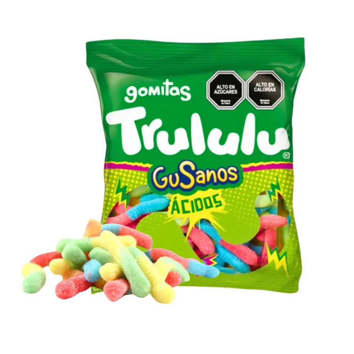 Gomitas gusanos ácidos trululu 80gr