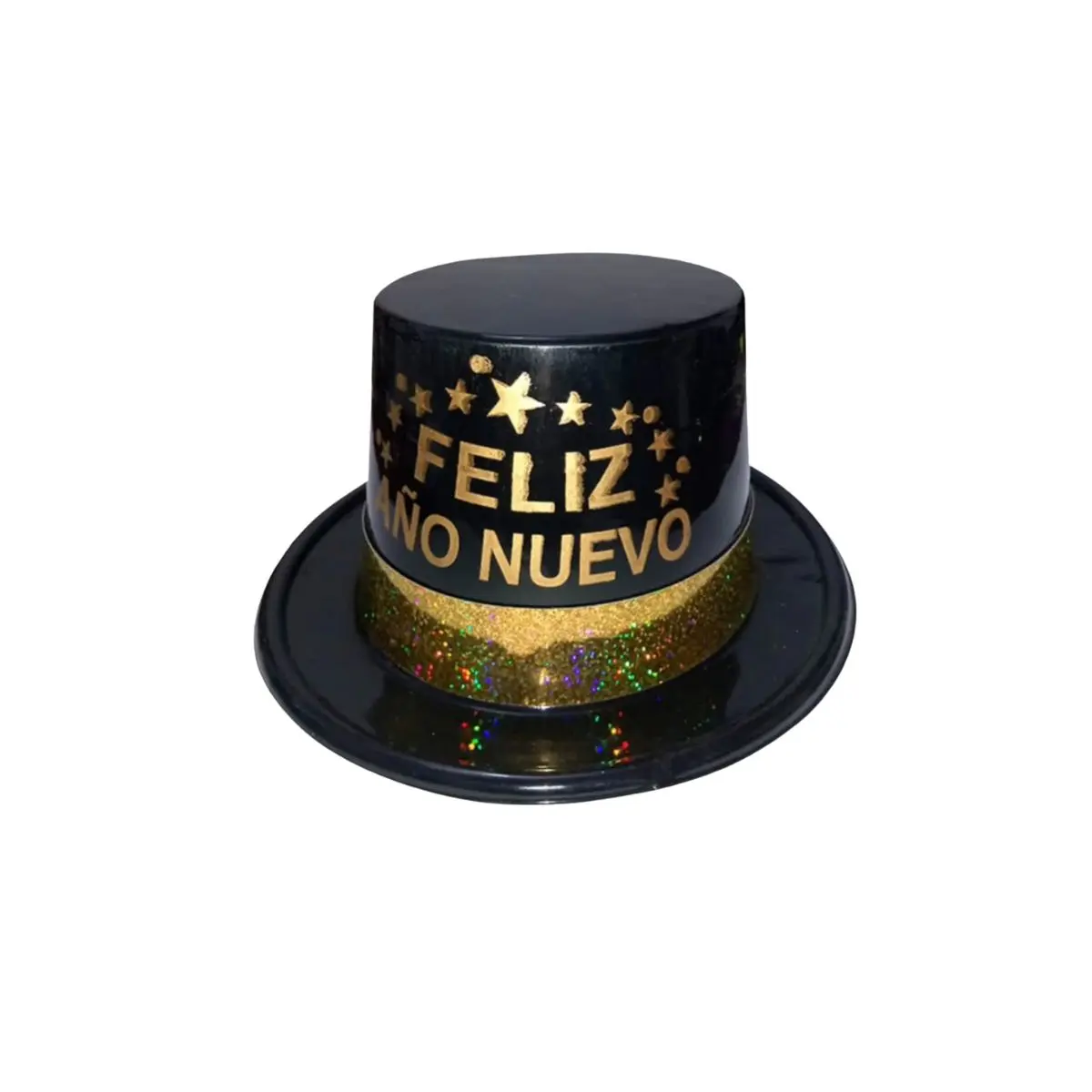 Gorro plástico feliz año nuevo negro un