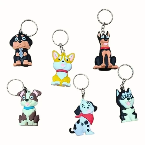Llavero de goma diseño perritos un