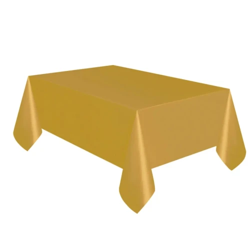 Mantel plástico dorado mate 137×274 cm un