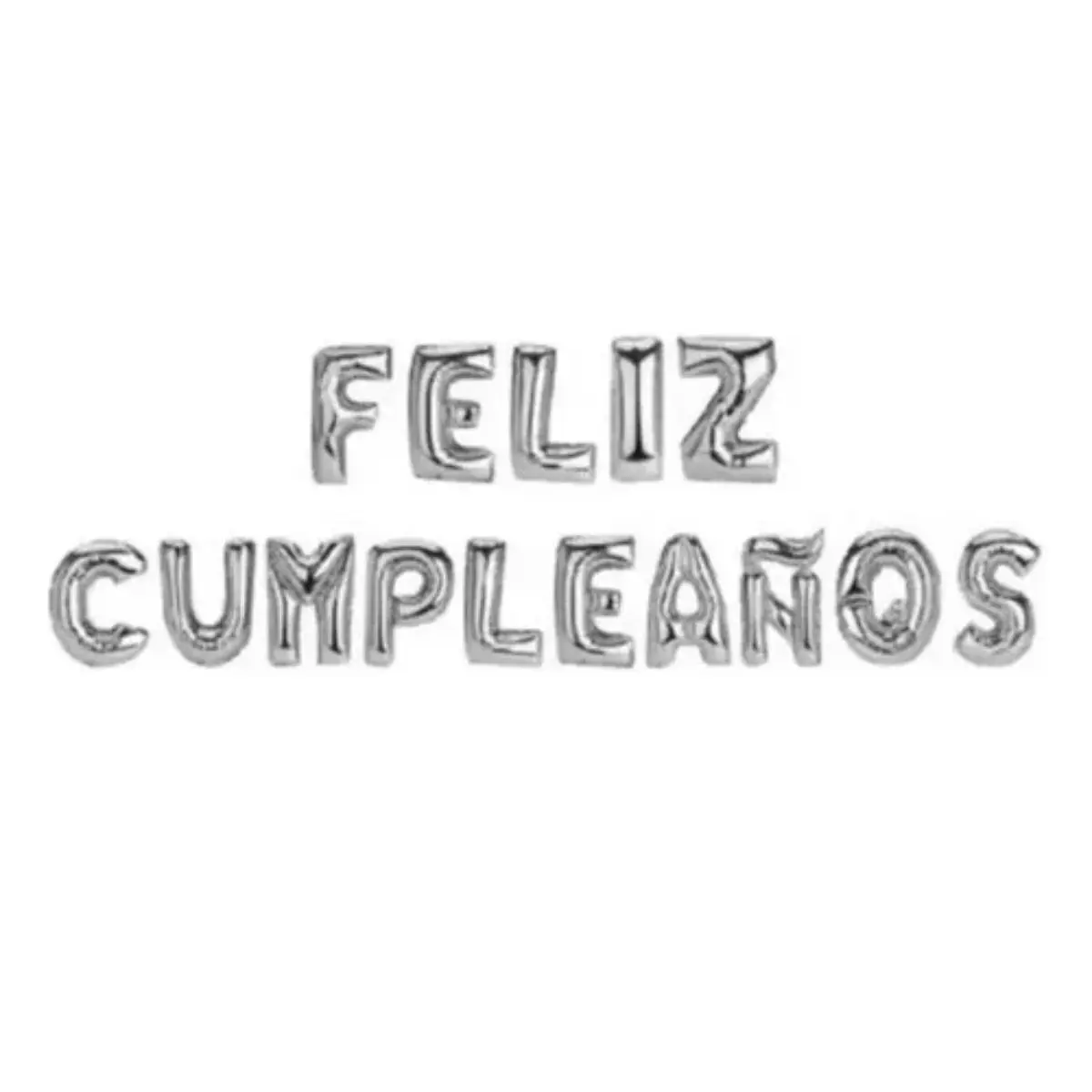 Globo texto feliz cumpleaños plateado un