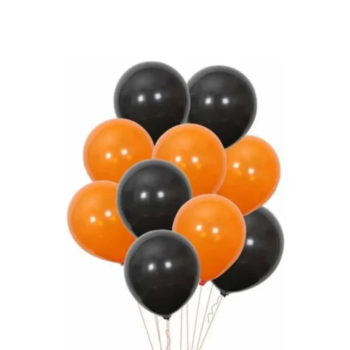 Globos R9 negro/naranjo 25un