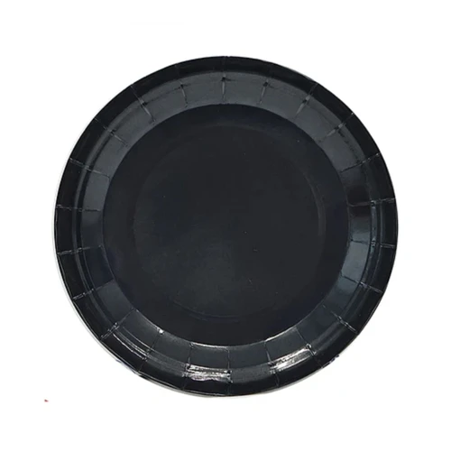 Plato 18cm cartón negro 10un