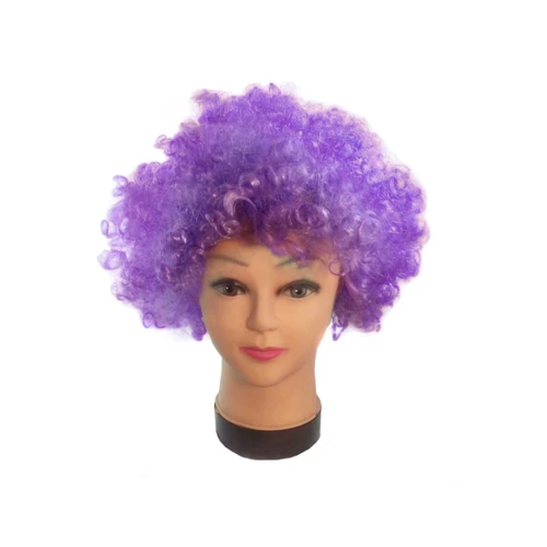 Peluca afro payaso lila un