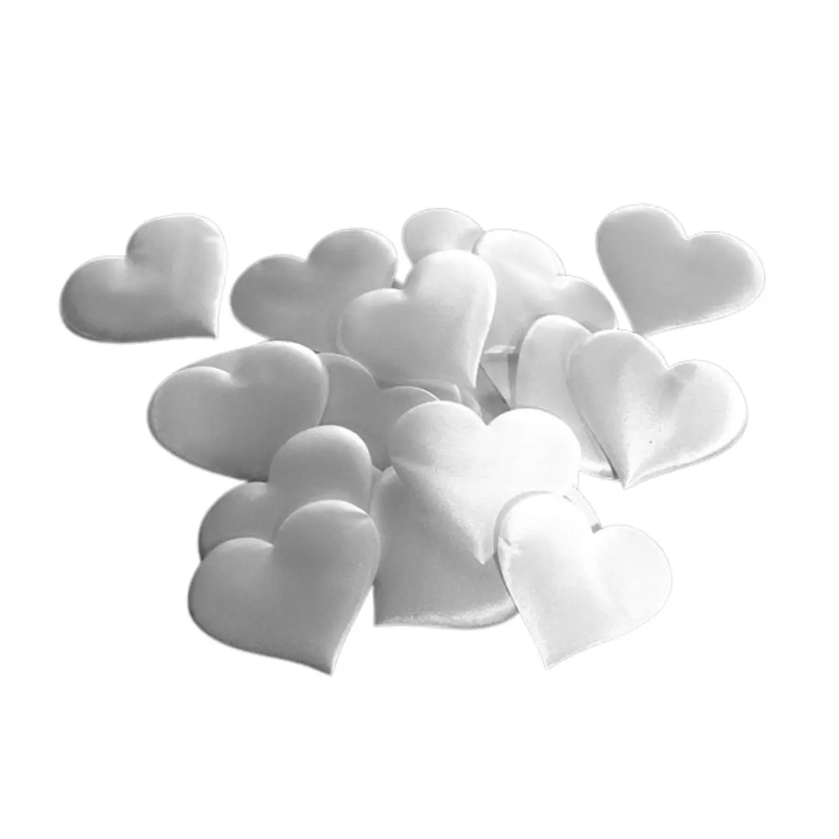 Pétalos corazón blanco 2cm 100un
