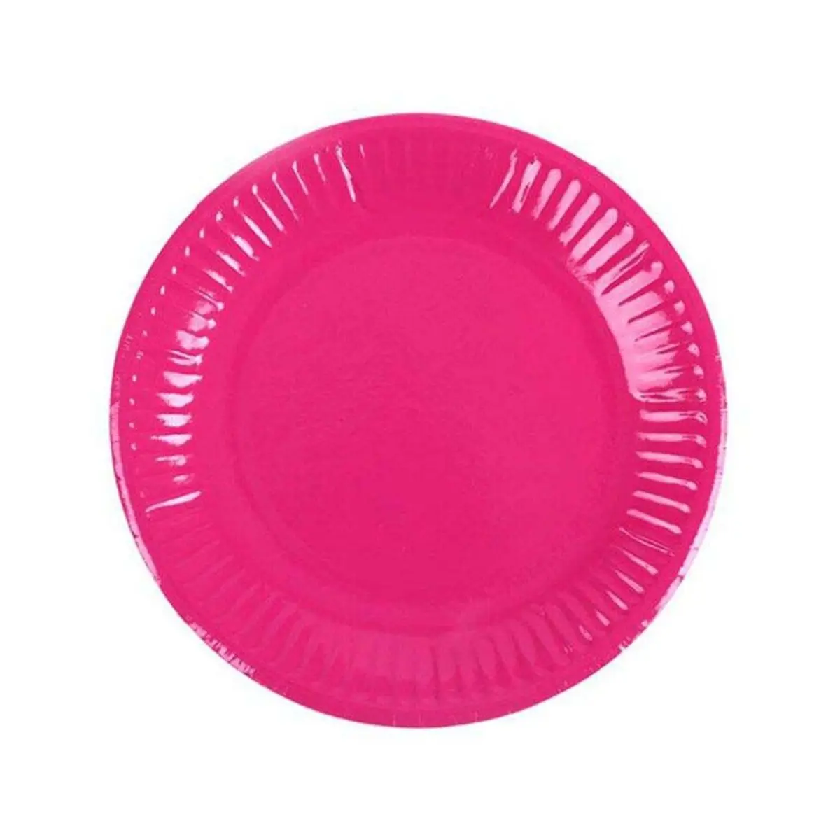 Plato cartón 18cm fucsia 10un