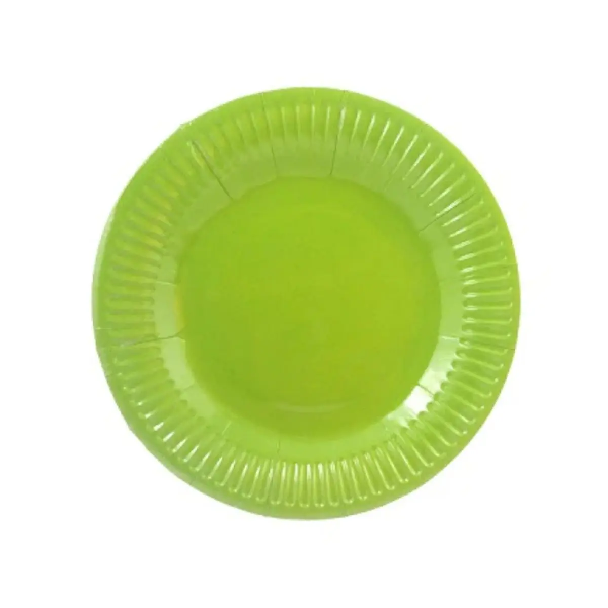 Plato cartón 18cm verde lima 10un