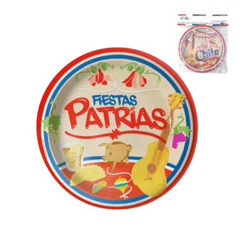 Plato cartón fiestas patrias 6un
