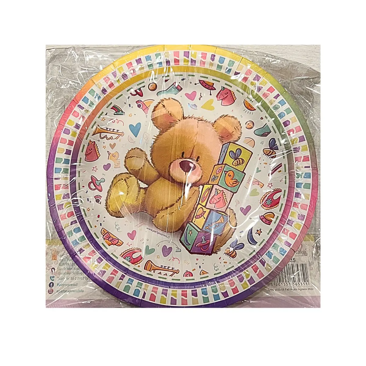 Plato baby shower oso 6 un