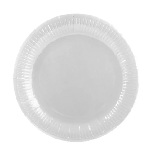 Plato cartón 18cm blanco 10un