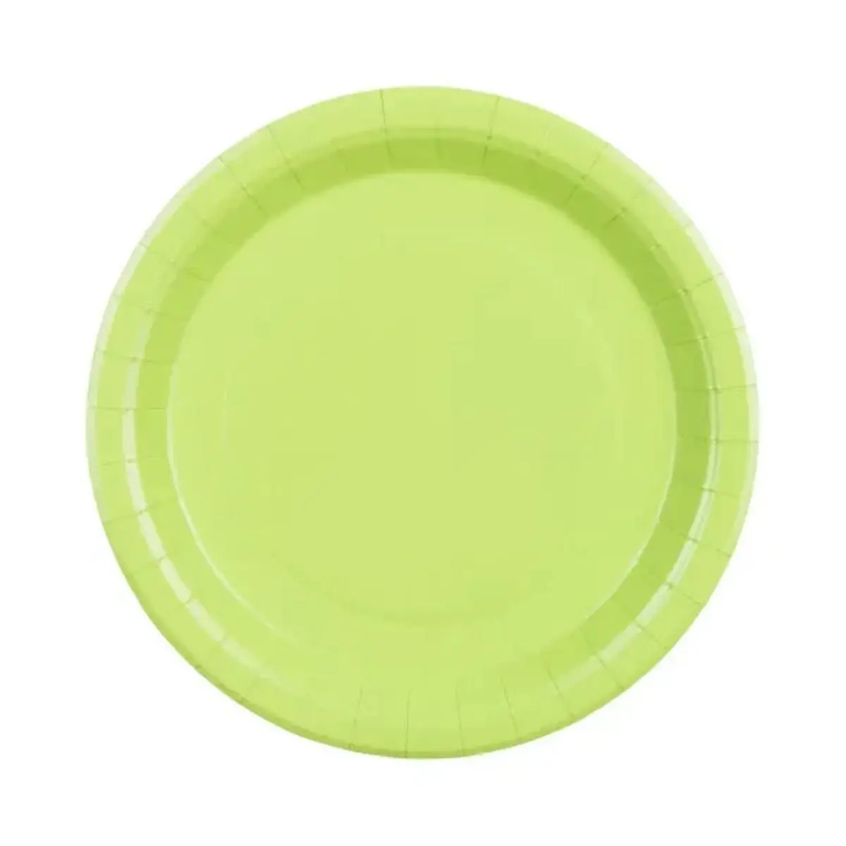 Plato 18cm cartón color verde lima 10un