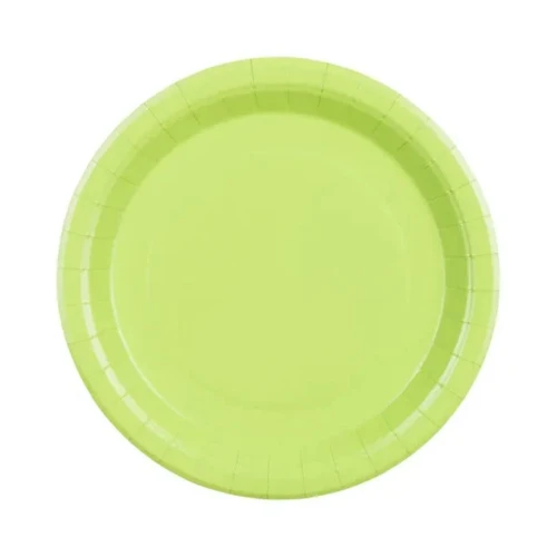 Plato 18cm cartón color verde lima 10un