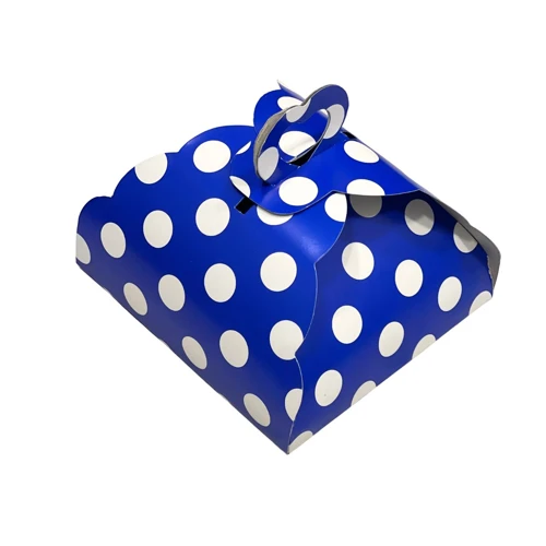 Porta pastel cartón polka azul un