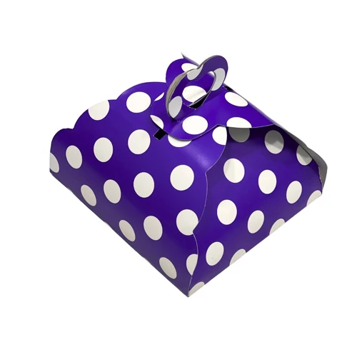 Porta pastel cartón polka morado un