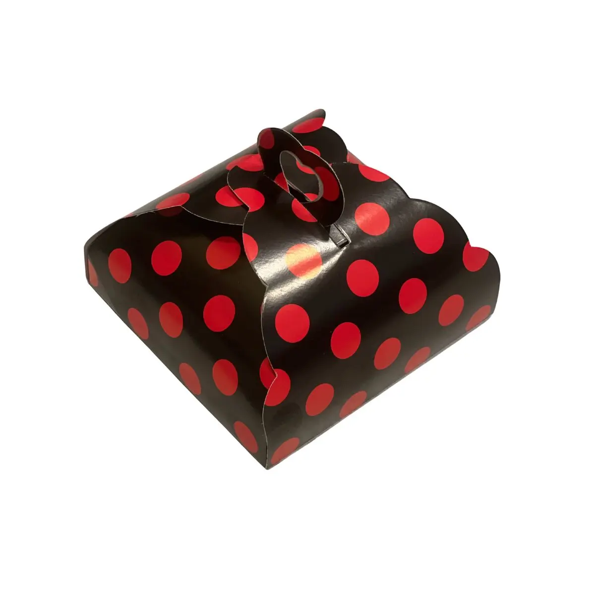 Porta pastel cartón polka negro un