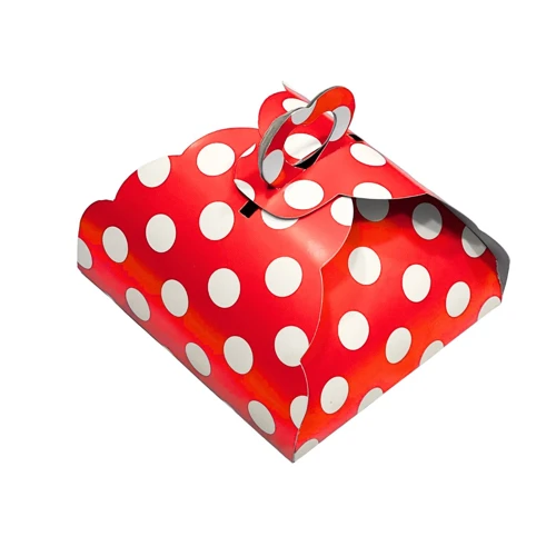 Porta pastel polka rojo un