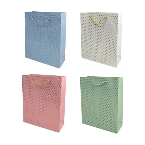 Bolsa de regalo brillo puntos 30x40cm un