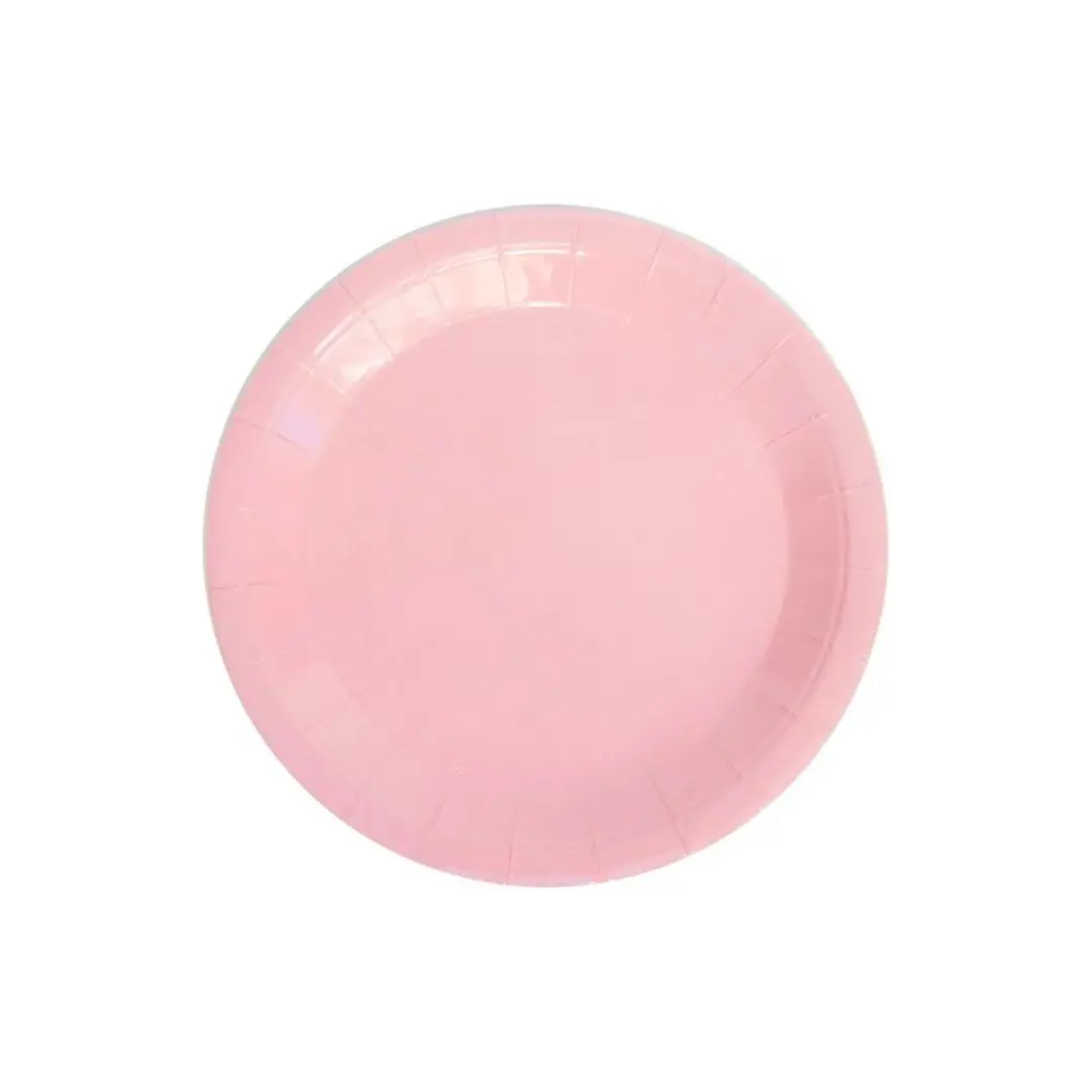 Plato cartón 18cm rosado 25 un