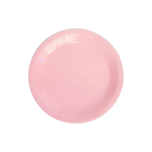 Plato cartón 18cm rosado 25 un