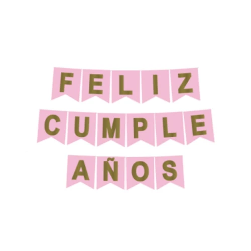Guirnalda feliz cumpleaños rosada un