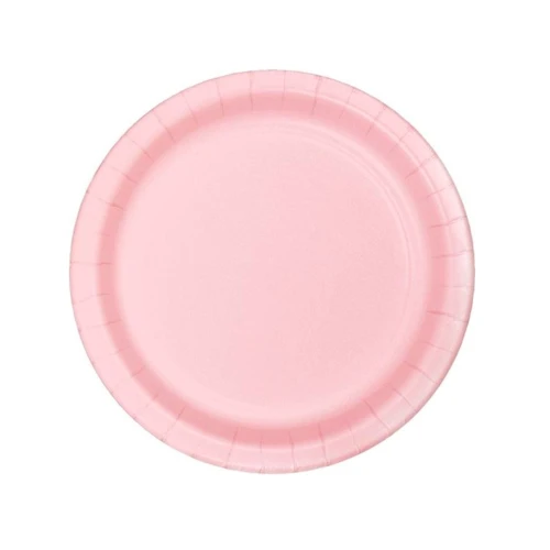 Plato 18cm cartón rosado pastel 10un