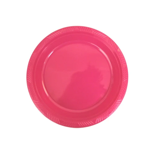 Plato18cm plástico fucsia 10un
