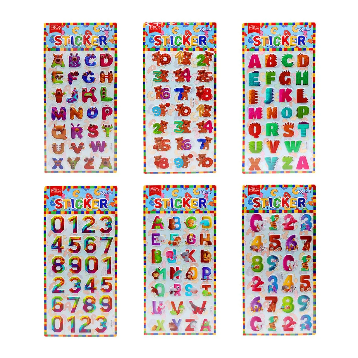 Stickers números letras un