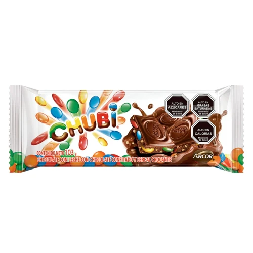 Tableta de chocolate chubi 103gr