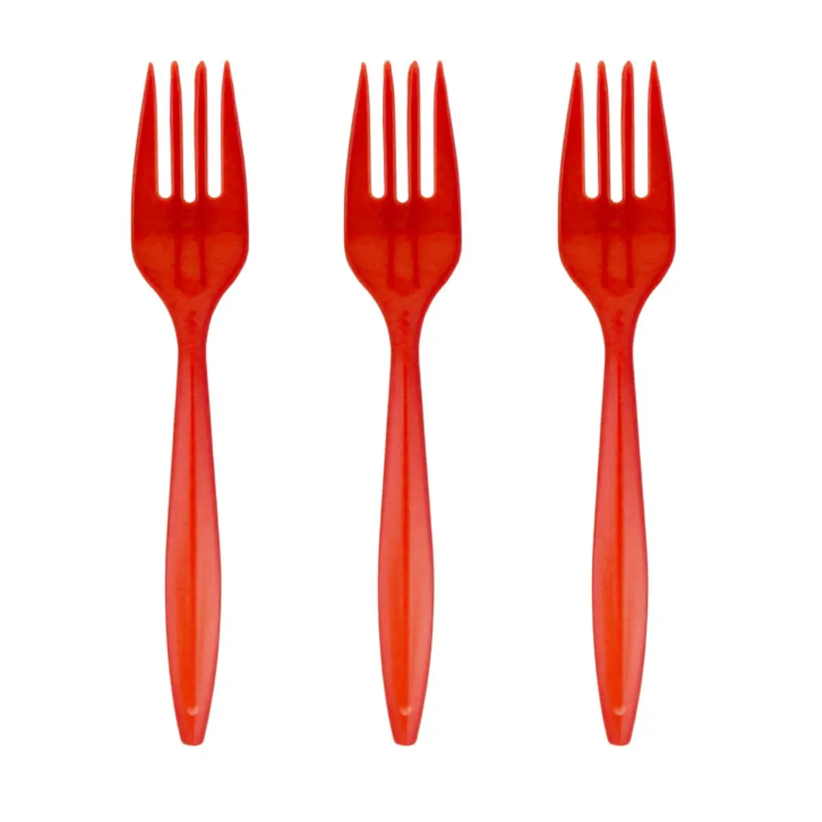 Tenedor plástico rojo 20 un