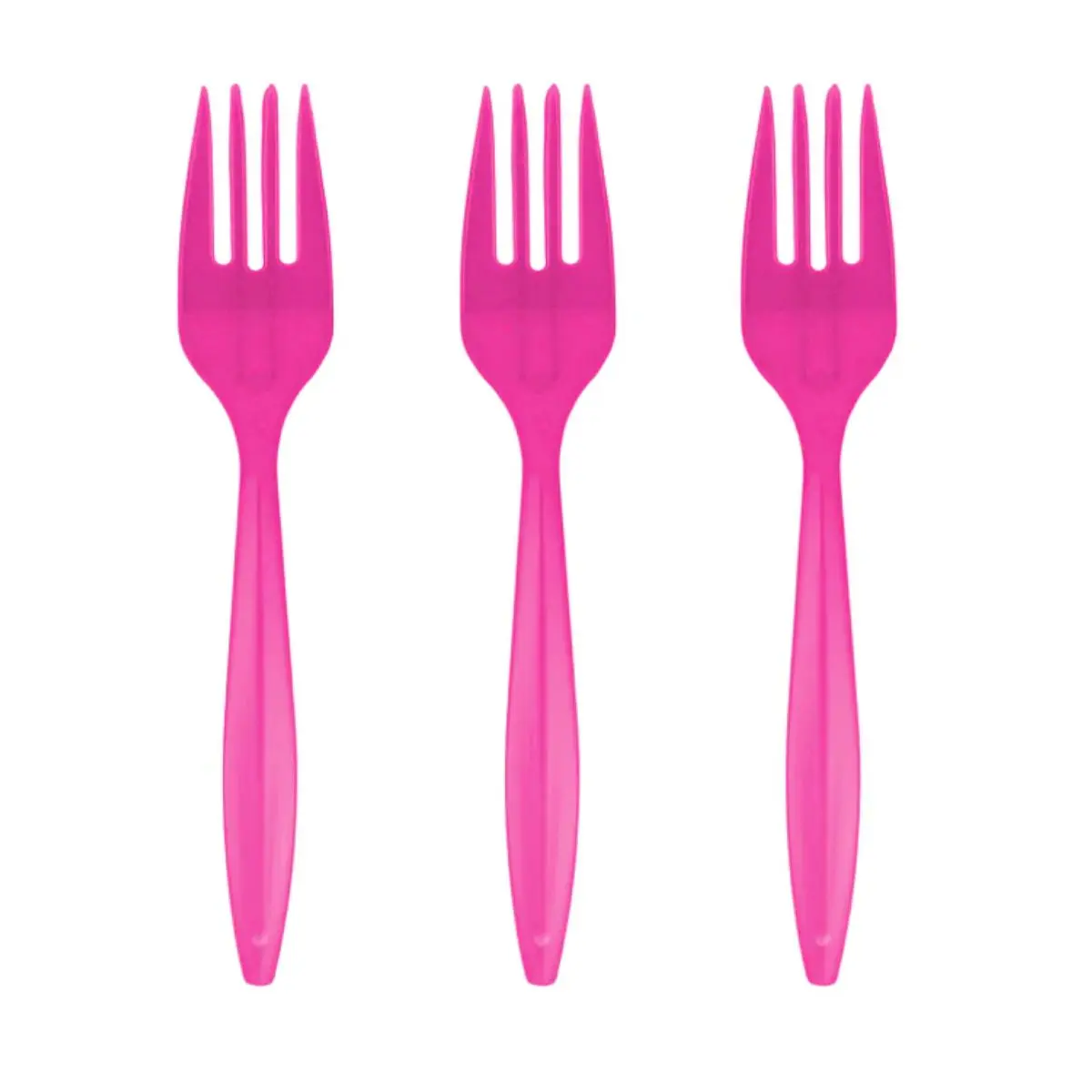 Tenedor plástico fucsia 20un