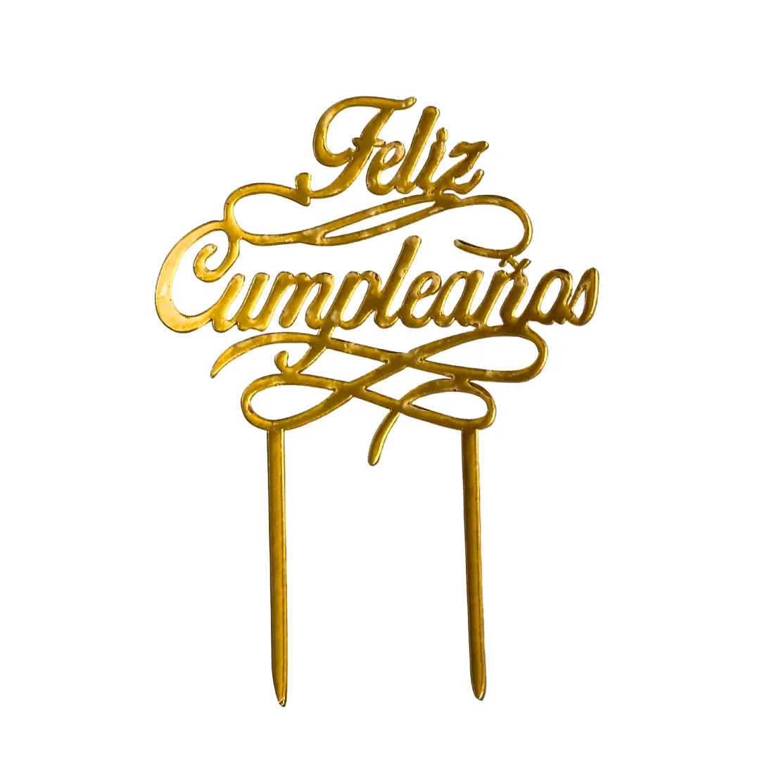 Topper feliz cumpleaños lineas un
