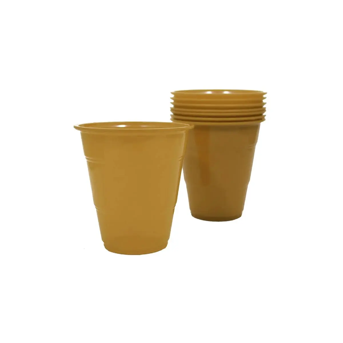 Vaso plástico dorado matte 7oz 10un