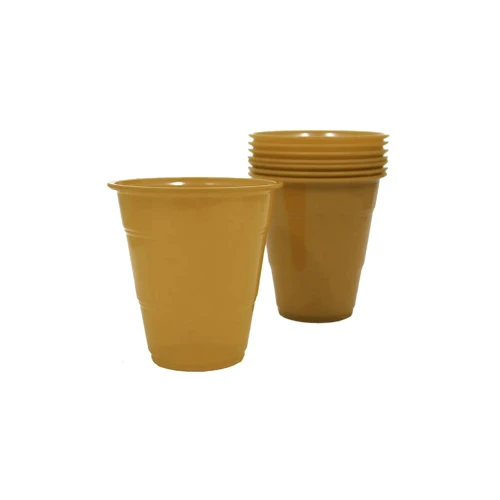 Vaso plástico dorado matte 7oz 10un