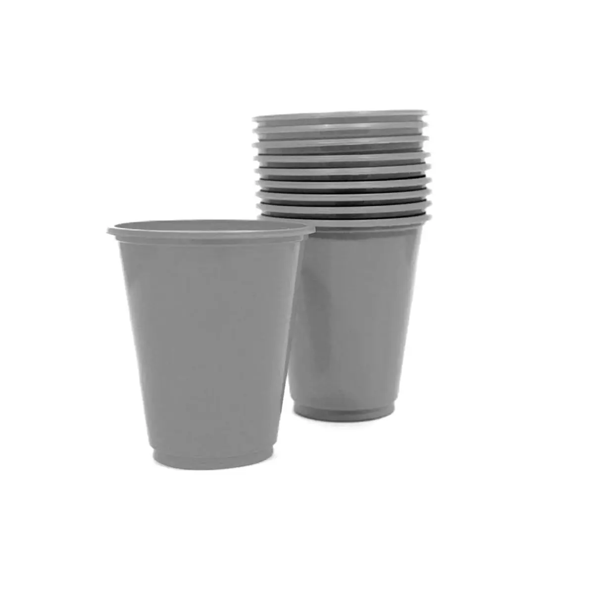 Vaso plástico plateado 7oz 10un