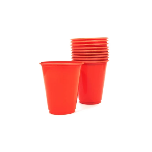 Vaso plástico rojo 7oz 25un