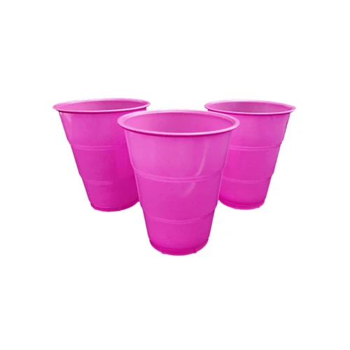 Vaso plástico rosado fuerte 7oz 10un