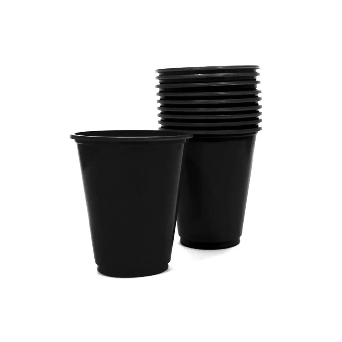 Vaso plástico negro 7oz 10un