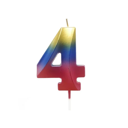 Vela número 4 multicolor un