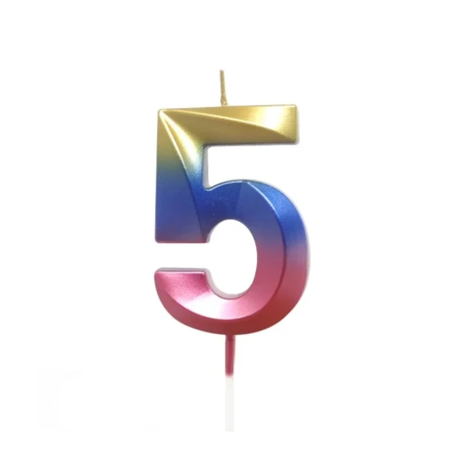 Vela número 5 multicolor un