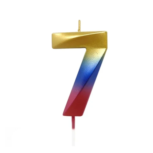 Vela número 7 multicolor un