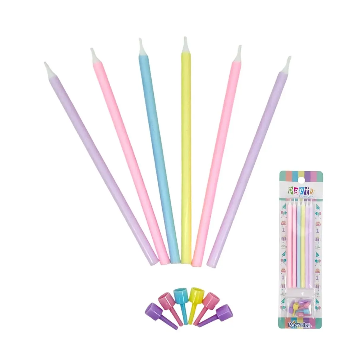 Vela Pastel 13 cm 6un
